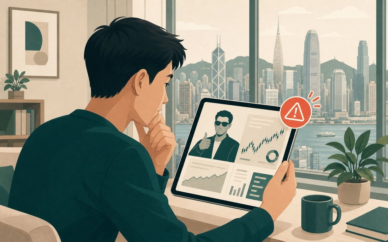 投資詐騙：名人代言假交易平台示意圖