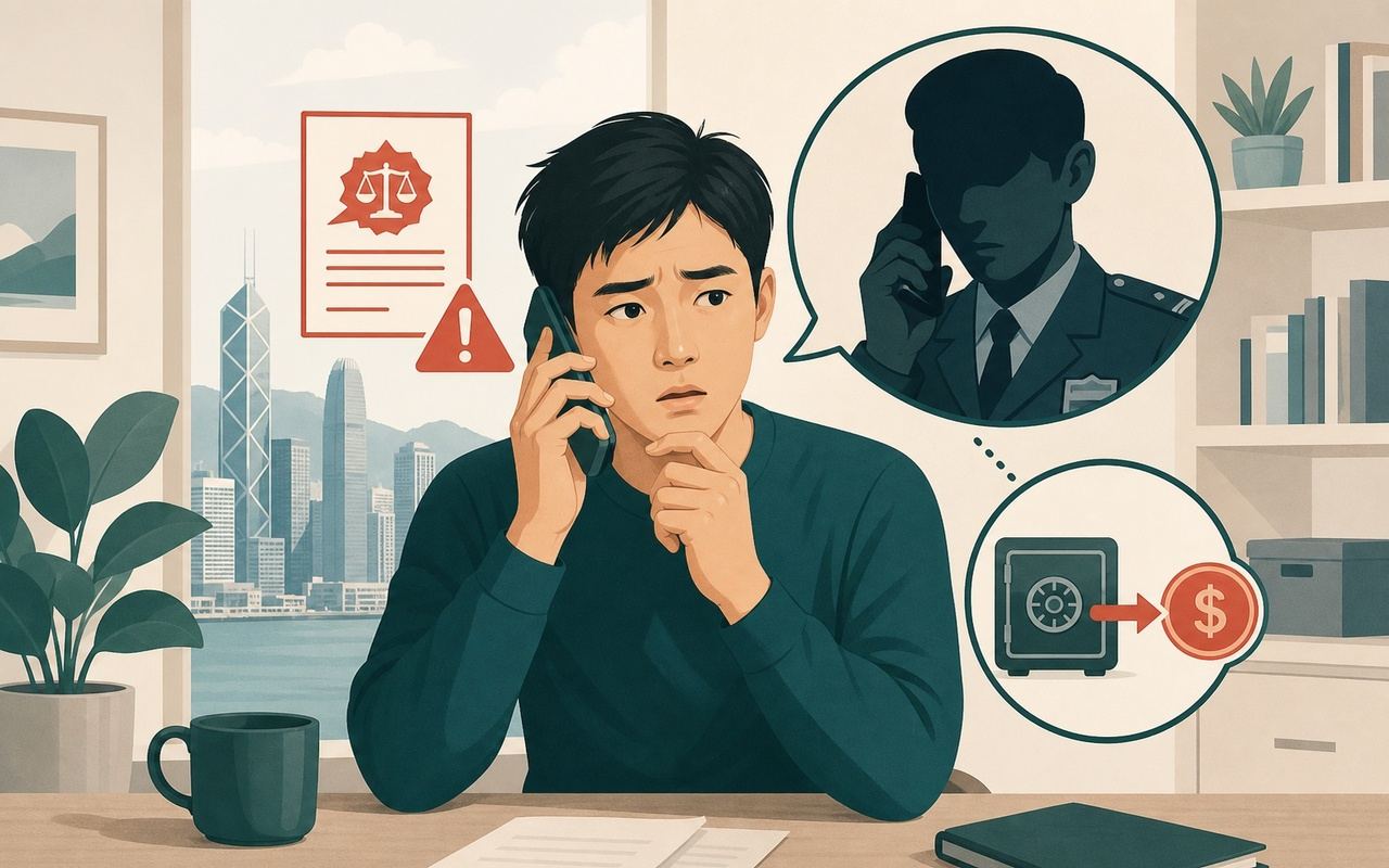 電話騙案：假冒官員指涉洗黑錢示意圖